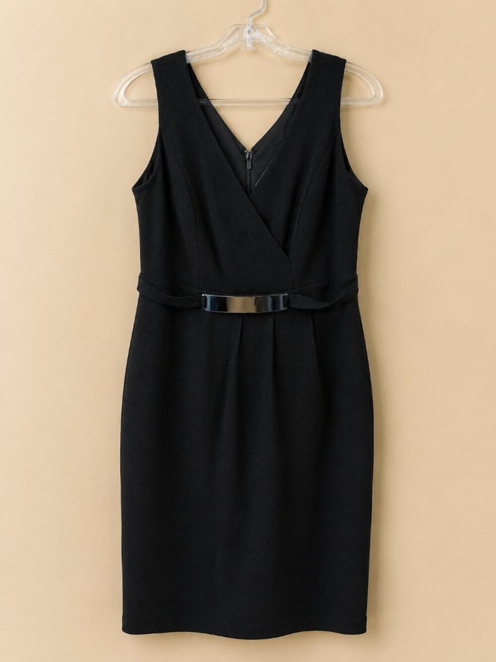 City Chic Faux Wrap Dress with Metallic Belt Sz S AKA Sz 16